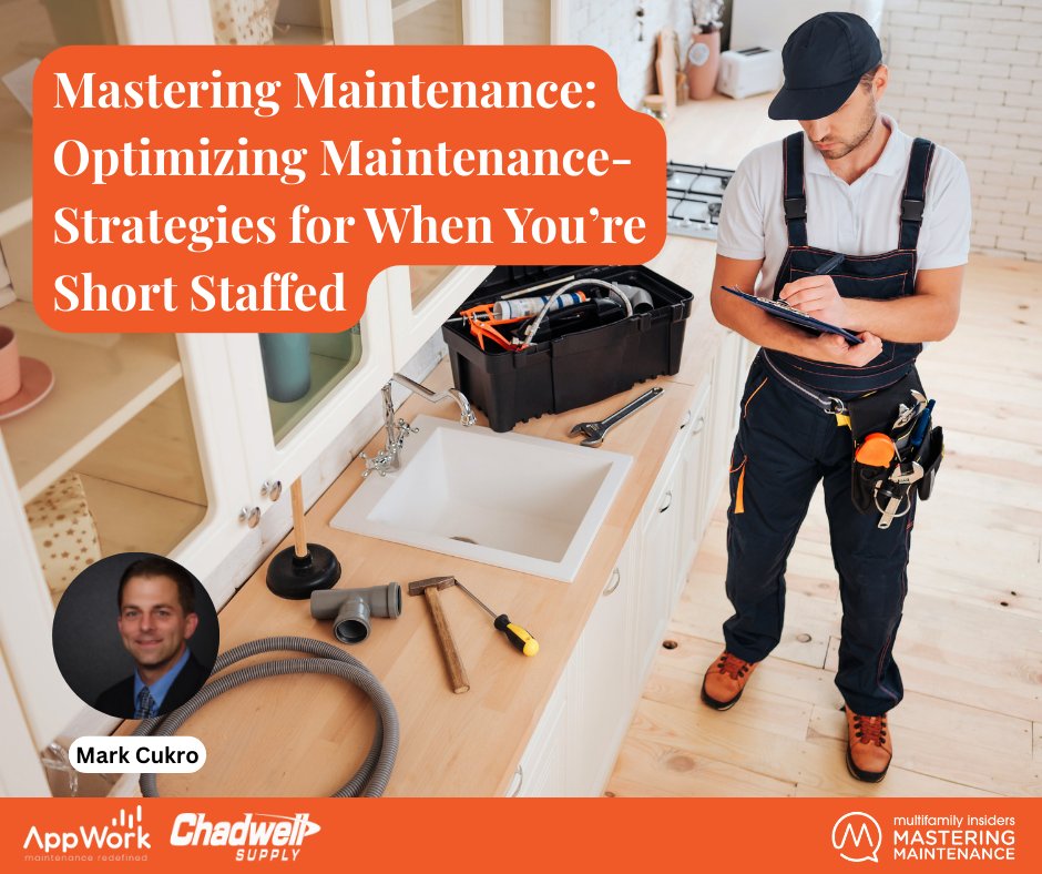 brentwilliams2's tweet image. Discover actionable solutions to keep your properties running smoothly and avoid costly setbacks – even when you’re short-staffed. Register here: multifamilyinsiders.com/shop-multifami… #WebinarWednesdays #MultifamilyInsiders @ChadwellSupply @AppWorkCo @markcukro