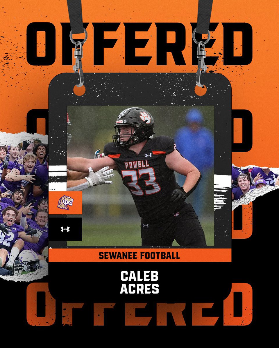 Congratulations to <a href="/CalebAcres33/">Caleb Acres</a> on his offer to <a href="/SewaneeFootball/">Sewanee Football</a> 
#PoundTheRock
#WelcomeToTheJungle