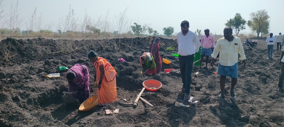 TPIECV's tweet image. ಗದಗ ತಾಲೂಕಿನ ತಿಮ್ಮಾಪುರ ಗ್ರಾಮದಲ್ಲಿ
ದುಡಿಯೋಣ ಬಾ ಅಭಿಯಾನದಡಿ ಮಹಿಳಾ ಕೂಲಿಕಾರರಿಂದಲೇ ಸಮುದಾಯ ಬದು ನಿರ್ಮಾಣ ಕಾಮಗಾರಿ ಪ್ರಗತಿಯಲ್ಲಿದೆ.
ತಾಪಂ ಸಹಾಯಕ ನಿರ್ದೇಶಕರು (ಉಖಾ) ಭೇಟಿ ನೀಡಿದರು. ಪಿಡಿಒರವರು, ತಾಲೂಕು ಐಇಸಿ ಸಂಯೋಜನಕರು, ಟಿಎಇ, ಬಿಎಫ್‌ಟಿ, ಜಿಕೆಎಂ ಇತರರಿದ್ದರು. @Bharath_Selvan sir, @ZP_Gadag @MgnregsK @Namma_Gadag