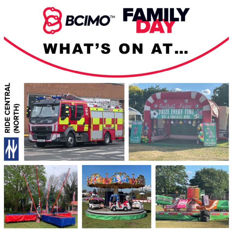 🎡 What’s On at Ride Central North🎡

Join us Sat 17 May for fun rides &amp; family activities:
🎠 Toyset Carousel
🎢 Ski Jump Ride
⚽ Football Challenge
🎪 Bungee Trampolines
🚒 Meet Red Watch &amp; explore a fire engine!
📍 BCIMO, Dudley
👉 lnkd.in/eqdYTUba
#BCIMOfamilyday