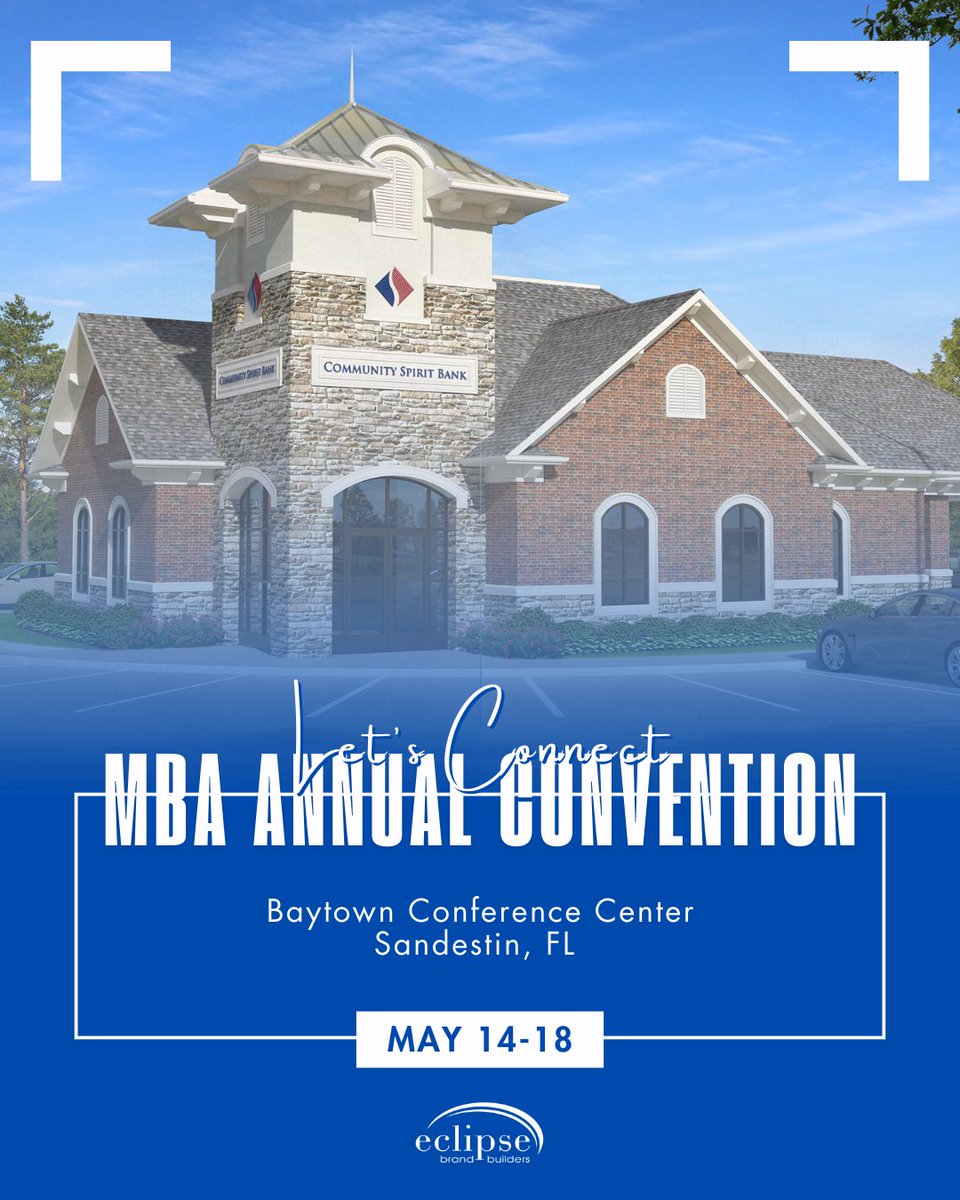 eclipsebbuilder's tweet image. Mississippi Bankers, we are so excited to visit with you next week at the MBA Annual Convention!⁠ Be sure to stop by to speak with our team about cutting-edge design strategies that can boost your efficiency and transform the customer experience at your locations.