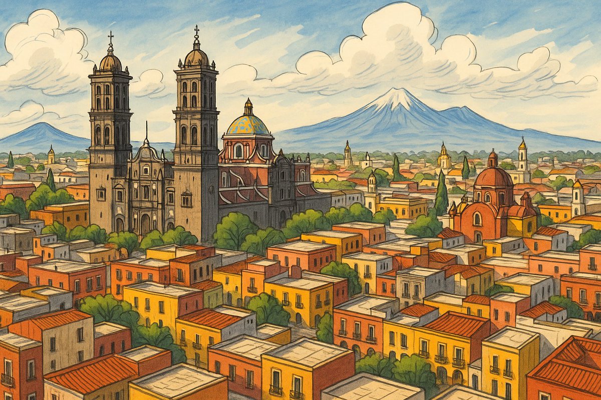 Puebla.  

1. Capital del estado mexicano del mismo nombre; sinónimo de mole, talavera, iglesia y volcán. 

2. Ciudad donde las batallas —incluyendo las del día a día— se ganan.  

3. Ciudad chula, vigilada por los Ángeles.

(Imagen referencial)
