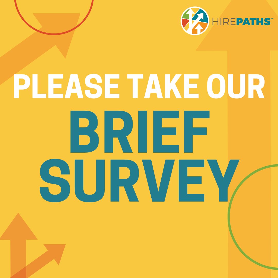 💡 Help us shape the future of HirePaths! Please take this short survey to give us your feedback about the program and our work: bit.ly/3EOMnBe. We'll use the results to determine what's next.
