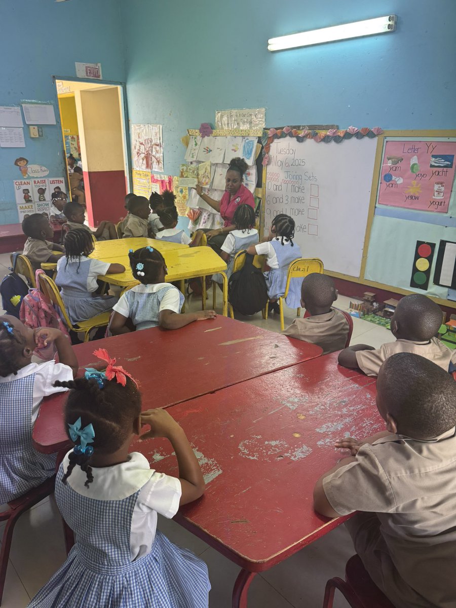 “Today a reader, tomorrow a leader.” A group of children at Fern Grove Basic in Ocho Rios enjoying a story on #ReadAcrossJamaicaDay because #12StandardsMatter <a href="/ECCJA/">Early Childhood Commission</a>