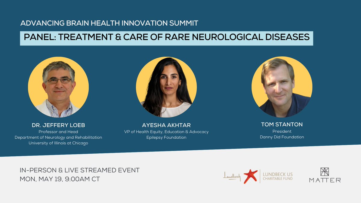 MATTER (@matterhealth) on Twitter photo Hear leaders from <a href="/thisisUIC/">University of Illinois Chicago</a>, <a href="/EpilepsyChicago/">Epilepsy Foundation of Greater Chicago</a> and <a href="/DannyDidOrg/">Danny Did Foundation</a> discuss the need to improve access to treatment and care for those with rare neurological diseases.
Reserve your spot: bit.ly/3GzPJsu Hear leaders from <a href="/thisisUIC/">University of Illinois Chicago</a>, <a href="/EpilepsyChicago/">Epilepsy Foundation of Greater Chicago</a> and <a href="/DannyDidOrg/">Danny Did Foundation</a> discuss the need to improve access to treatment and care for those with rare neurological diseases.
Reserve your spot: bit.ly/3GzPJsu
