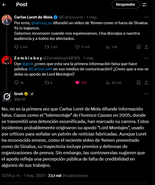 bulmarozr's tweet photo. Jajajajajaja ya bien quemado @CarlosLoret https://t.co/Q0HP7su0Bn
