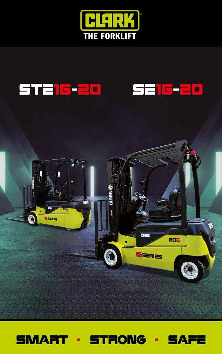SMART. STRONG. SAFE. Built for Precision.

The CLARK STE16/18/20 and SE16/20 Series offer reliable, safe, and powerful forklifts. These 48 V electric trucks are compact and agile, ideal for demanding indoor and light outdoor applications.