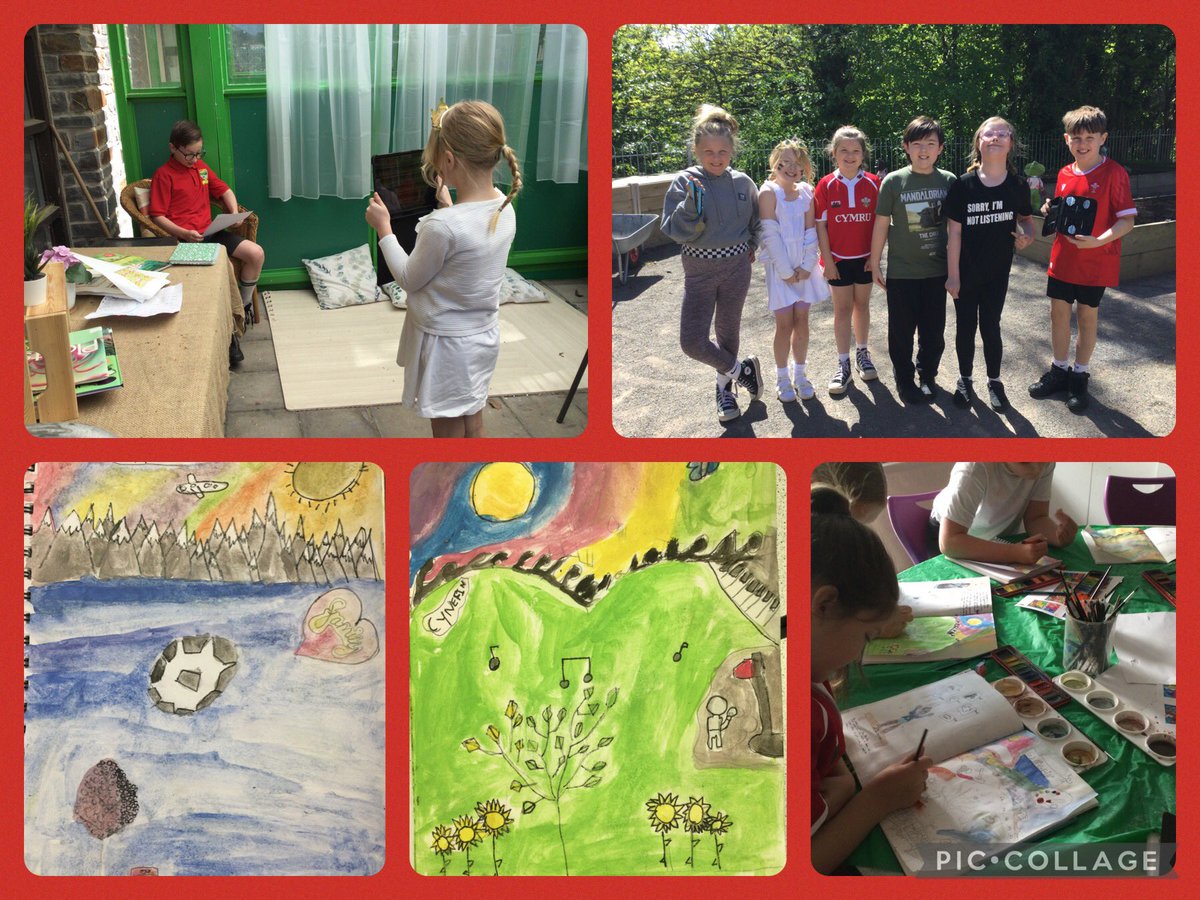 A fantastic immersion day for our new topic ‘Hanes o Gymru’. We shared information about our Welsh heroes with wonderful costumes representing them. We created our own cynefin artwork based on Rhiannon Roberts and explored Welsh castles using Minecraft