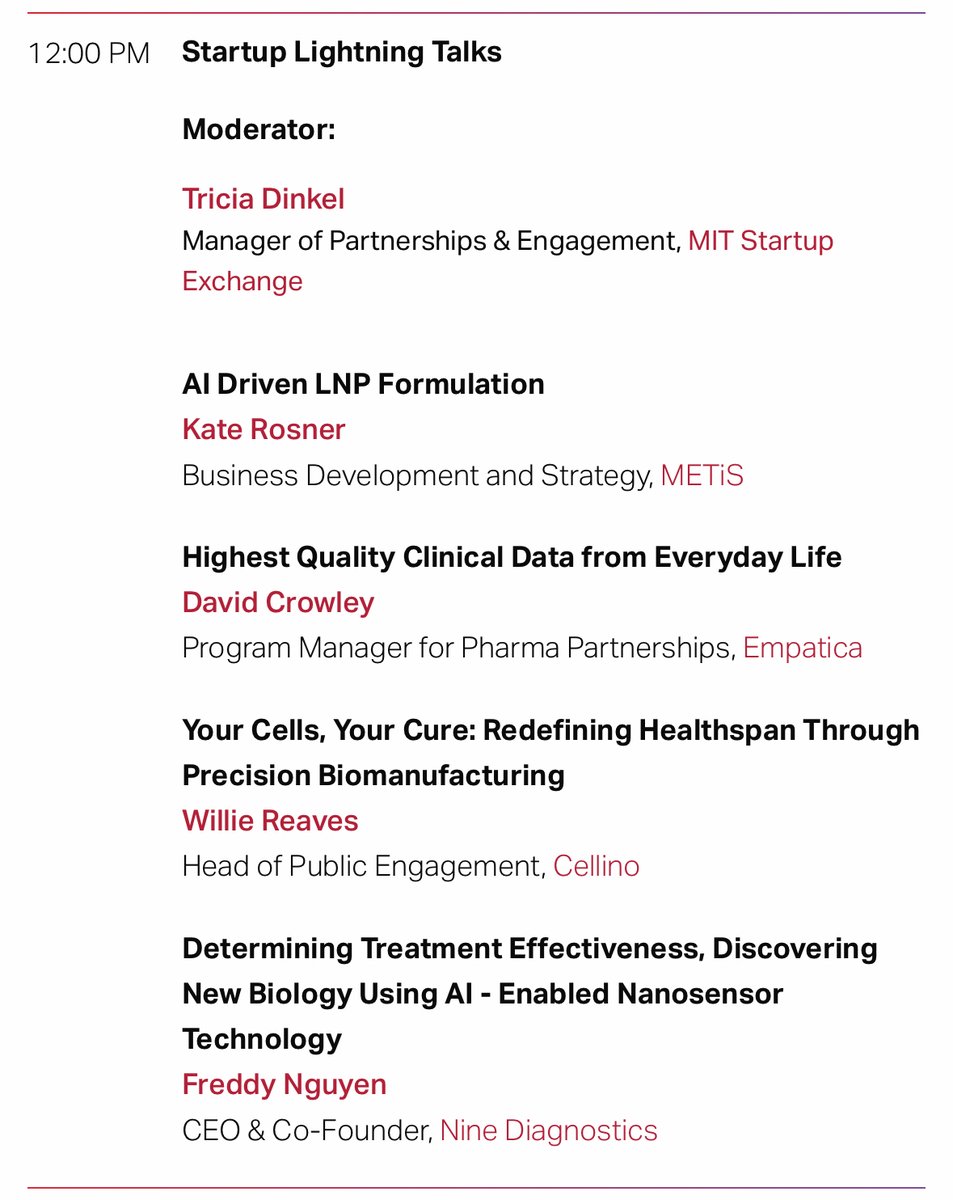 Freddy T. Nguyen, MD, PhD (@freddytn) on Twitter photo Excited to join the <a href="/MIT/">Massachusetts Institute of Technology (MIT)</a>_ILP #Health25 Forum with @ninediagnostics
We’re building #AI-powered nanosensor #diagnostics to help clinicians & biomanufacturers get faster, clearer insights—linking biology, response & real-time decisions
@MIT <a href="/MIT_Healthcare/">MIT Healthcare Innovation</a>
ilp.mit.edu/Health25 Excited to join the <a href="/MIT/">Massachusetts Institute of Technology (MIT)</a>_ILP #Health25 Forum with @ninediagnostics
We’re building #AI-powered nanosensor #diagnostics to help clinicians & biomanufacturers get faster, clearer insights—linking biology, response & real-time decisions
@MIT <a href="/MIT_Healthcare/">MIT Healthcare Innovation</a>
ilp.mit.edu/Health25