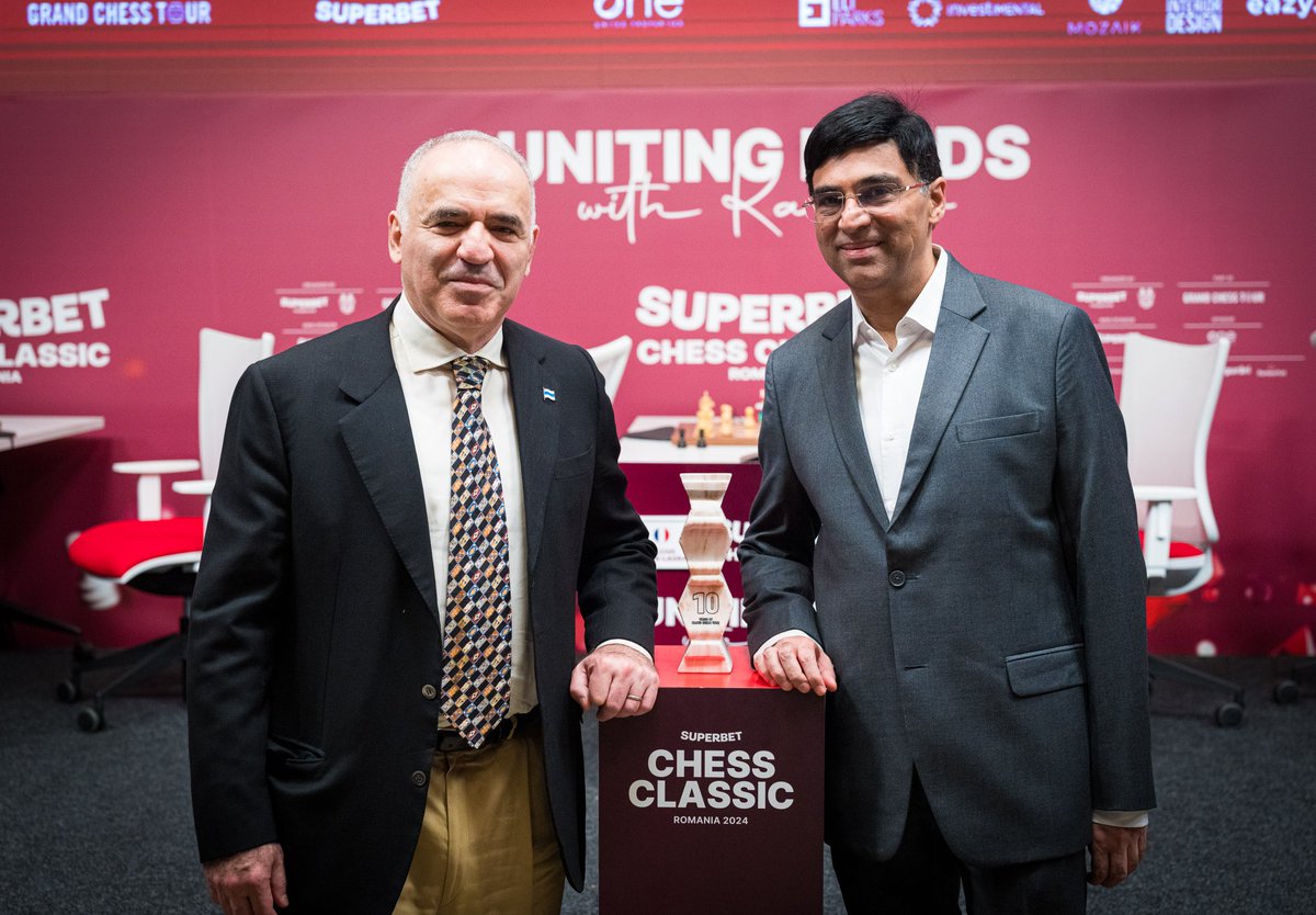Grand Chess Tour (@grandchesstour) on Twitter photo 30 years later… Two legends who shaped chess history - Garry Kasparov and Vishy Anand. #GrandChessTour #chess #Garrykasparov #ViswanathanAnand #worldchampions
Photo by Lennart Ootes for GCT
👑<a href="/Kasparov63/">Garry Kasparov</a> 👑<a href="/vishy64theking/">Viswanathan Anand</a> 30 years later… Two legends who shaped chess history - Garry Kasparov and Vishy Anand. #GrandChessTour #chess #Garrykasparov #ViswanathanAnand #worldchampions
Photo by Lennart Ootes for GCT
👑<a href="/Kasparov63/">Garry Kasparov</a> 👑<a href="/vishy64theking/">Viswanathan Anand</a>