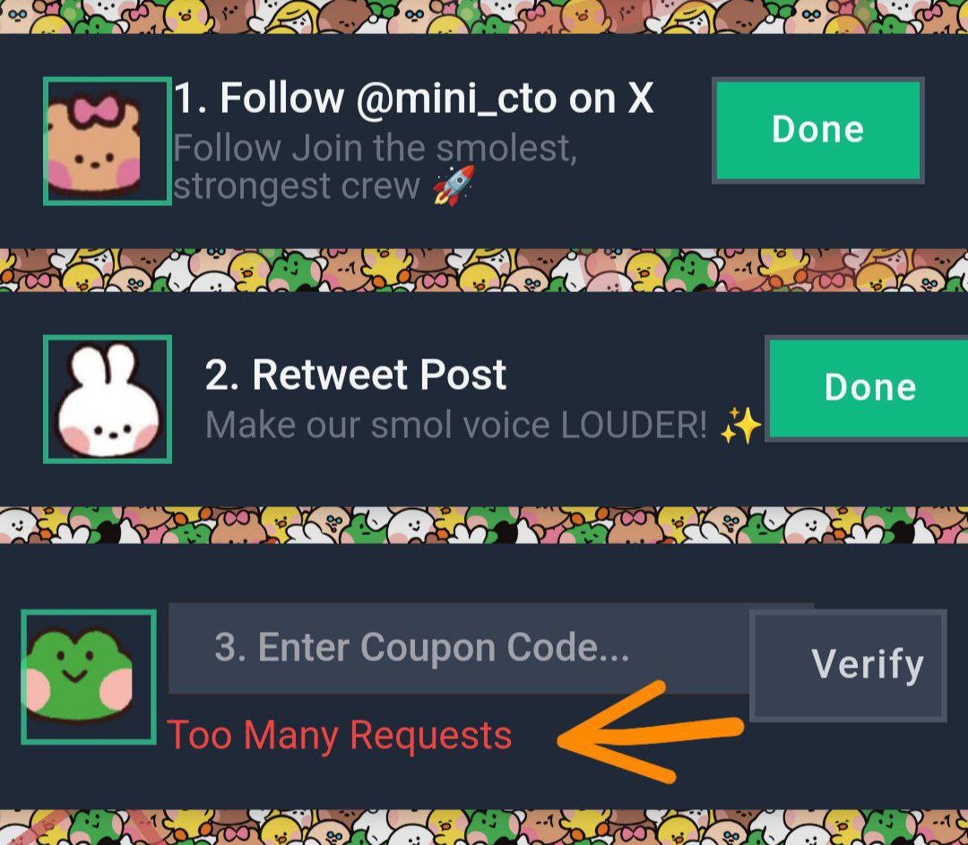 Zimri44's tweet photo. This code is not available wait stay active on @mini_cto "X" for code first come first serve.
Check example they post code for users on X active user will get it
See example in screenshot 👇
#Airdrop #crypto #minicoin #miniairdrop #freetokem #mining #arichain #memecoin https://t.co/5JpJ2BUJwU