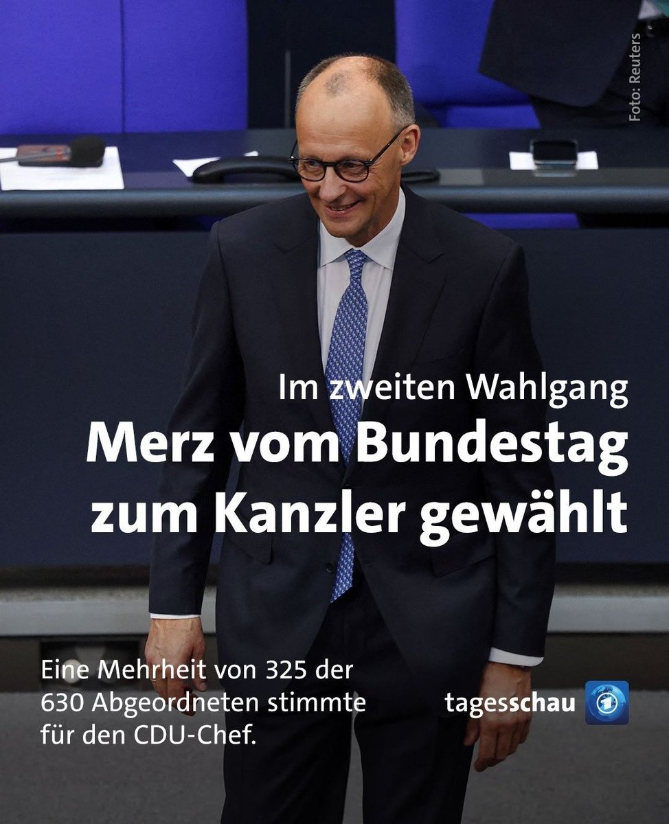 Merz somit offiziell Kanzler zweiter Wahl