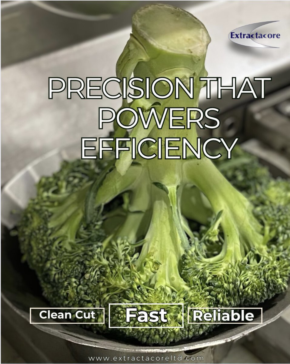 ExtractaCore's tweet image. Clean cuts, fast, reliable—ExtractaCore’s solutions cut waste and raise yield. 🥦📷
Discover smarter food processing at extractacore.com
#AgTech #FoodProcessing #Sustainability