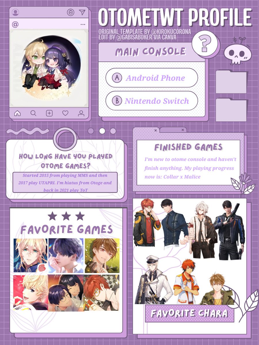 LuchenLoves's tweet image. I never make my #otometwt #otometwtintro before, so here it is. TBH I&apos;m searching for some moots (especially for otoge/otome game player), any people welcome but pls read my carrd first (snowymoon28.carrd.co), and thanks for looked at my intro ^^)/

Template by: @/gabisaboker
