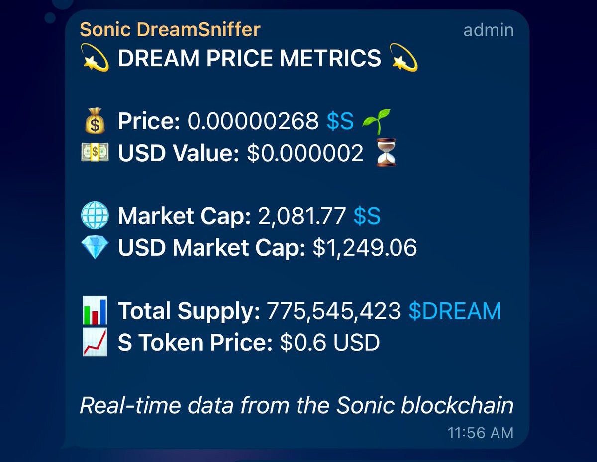 “$1 dollar investment x777 ?

We’re all early here - equally early.
The $DREAM token is designed so that even someone who joins six months from now could end up with a similar-sized bag… 

but it’ll cost them more then $1 you paid 😊”

REAM MORE IN HOLDERS CHAT:
link in Bio!