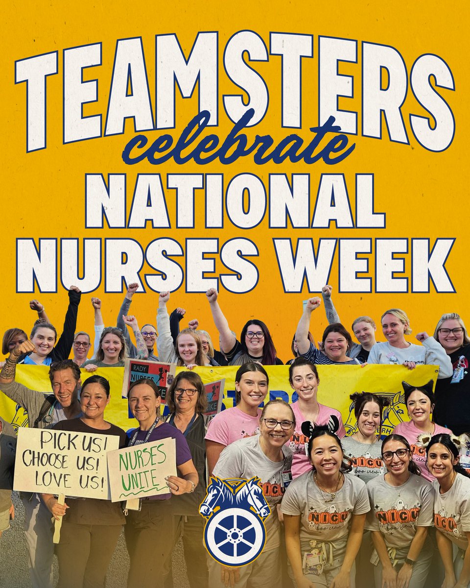 The Teamsters Union proudly represents more than 50,000 health care workers across North America and is thrilled to celebrate National Nurses Week.

Thousands of Teamsters nurses provide critical, life-saving care for patients every single day and are the backbone of communities