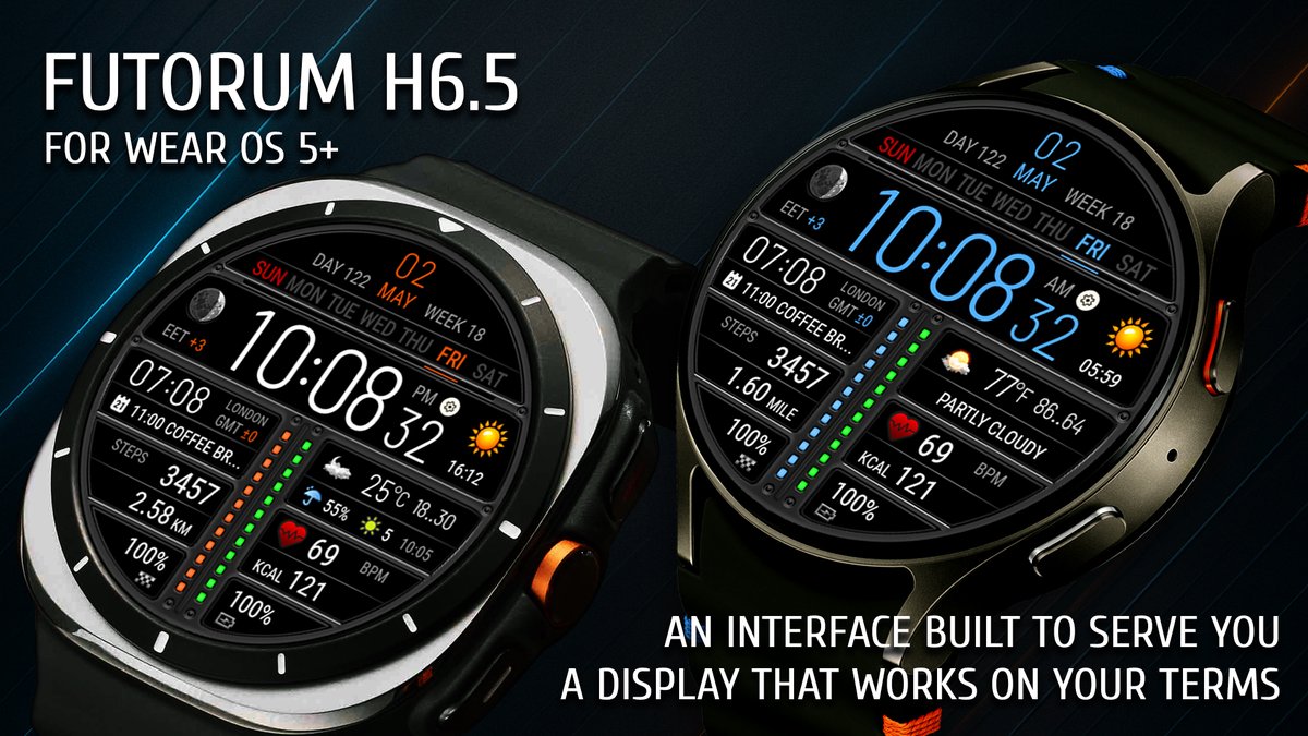 futorum's tweet image. 🌍 Futorum H6.5 ⌚

WEAR OS 5+ 
play.google.com/store/apps/det…

#WearOS #WearOS5 #WatchFace #GalaxyWatch #GalaxyWatchUltra #GalaxyWatch7 #GalaxyWatch6 #GalaxyWatch5 #GalaxyWatch4 #PixelWatch3 #PixelWatch2 #PixelWatch #XiaomiWatch2 #WatchFaces #ClockFace #DialFace #SamsungSmartWatch