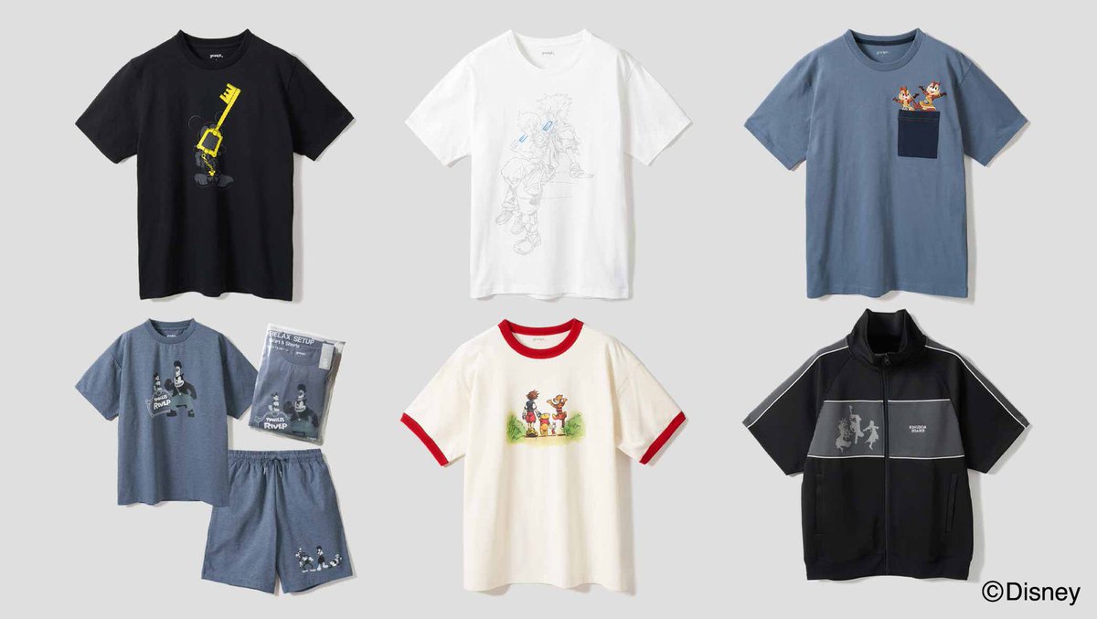 aitaikimochi's tweet image. Graniph dropped a new line of Kingdom Hearts apparel! Chat, what do we think of these fits? 🤔