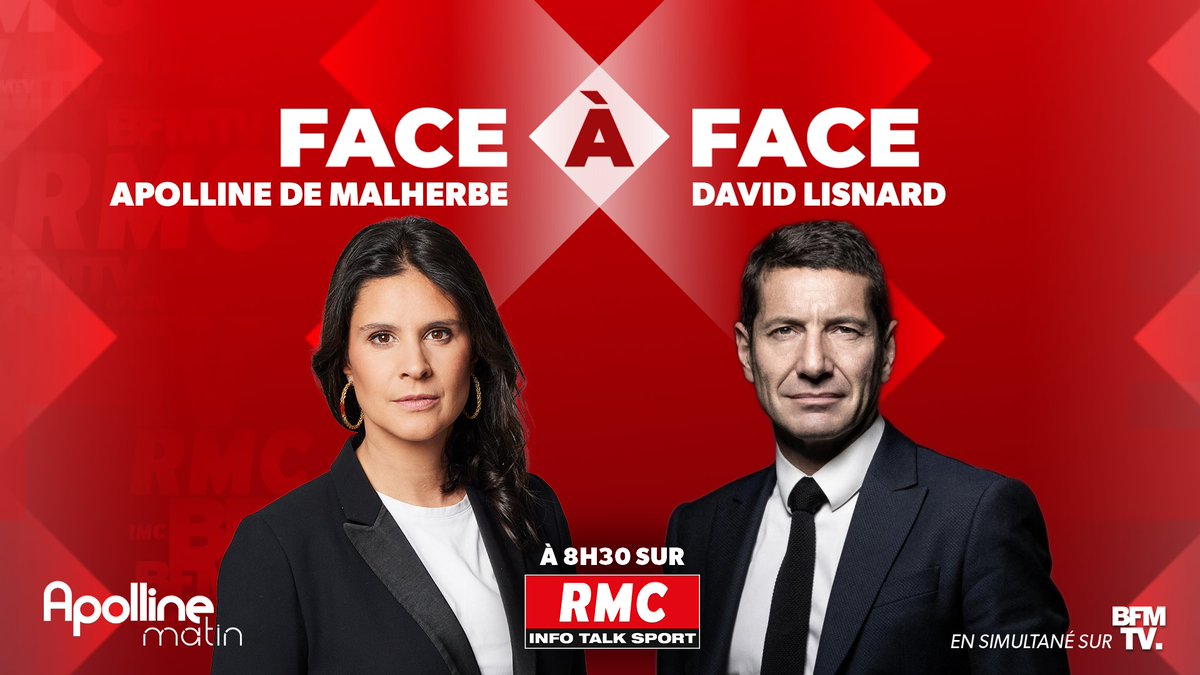 🎙 Demain, @DavidLisnard, président de l'association des Maires de France et maire de Cannes, sera l’invité du #FaceÀFace avec <a href="/apollineWakeUp/">Apolline de Malherbe</a>. 

👉 Rendez-vous à 8h30 sur RMC et <a href="/BFMTV/">BFMTV</a>.
