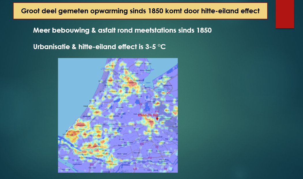 Global warming is een joke. Gemeten opwarming van 1,2°C sinds 1850 is voor groot deel te wijten aan meer bebouwing en asfalt rond meetstations sinds 1850.
Satelliet metingen zijn duidelijk : 4°C warmer in stad.