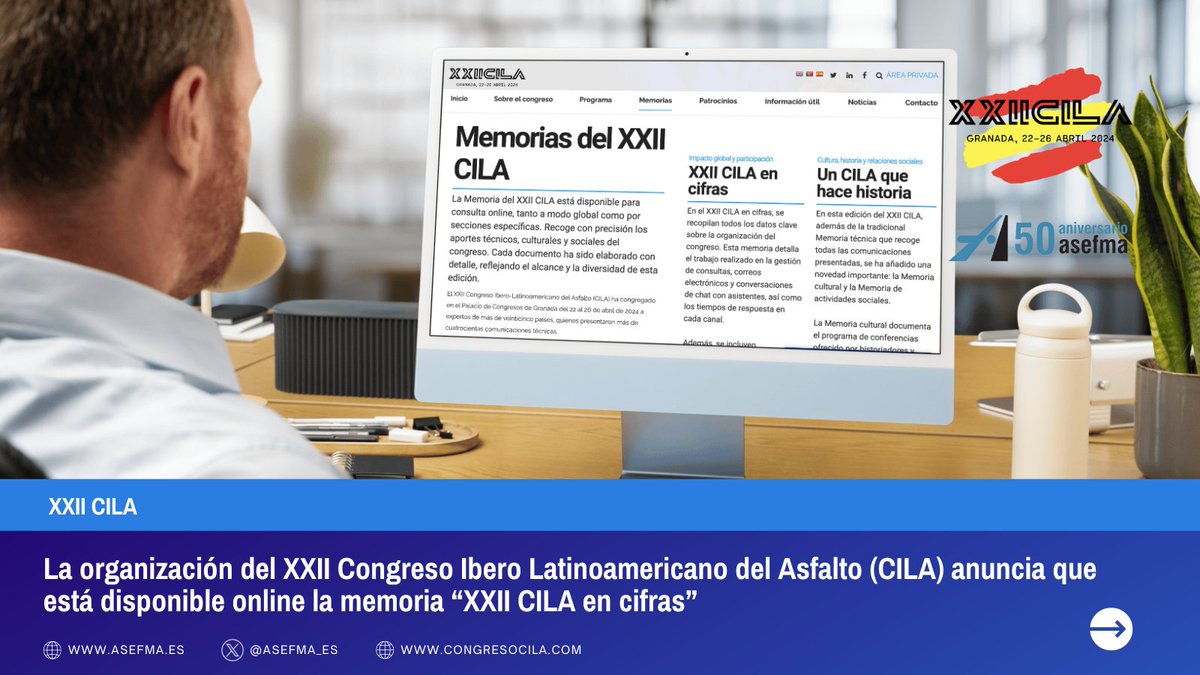 asefma (@asefma_es) on Twitter photo 📢 ¡La memoria #XXIICILAenCifras presentada por <a href="/jjpotti/">Juan Jose Potti</a> en #interCILA2025 está disponible online!
Accesible en formato audiovisual, en ella se muestran todos los datos clave de la organización del congreso y el alcance global del #XXIICILA
👉DESCARGA: congresocila.com/memorias/ 📢 ¡La memoria #XXIICILAenCifras presentada por <a href="/jjpotti/">Juan Jose Potti</a> en #interCILA2025 está disponible online!
Accesible en formato audiovisual, en ella se muestran todos los datos clave de la organización del congreso y el alcance global del #XXIICILA
👉DESCARGA: congresocila.com/memorias/