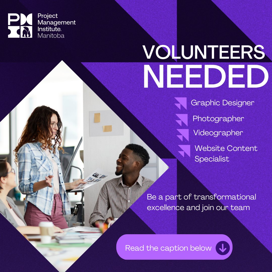 Looking to gain hands-on marketing experience and grow your network? PMI Manitoba is seeking passionate volunteers to join our Marketing Team!
Apply now: lnkd.in/gQWYeyXq — Applications close May 16, 2025.
We can't wait to connect!
#Volunteering #MarketingVolunteers