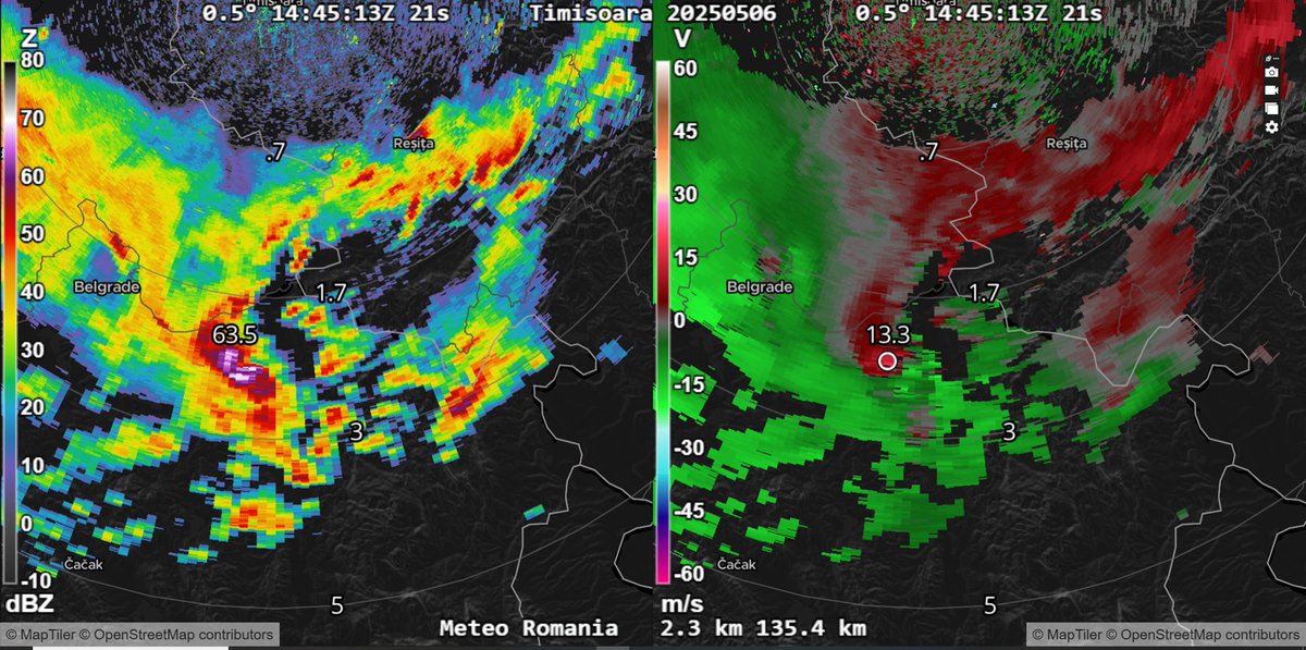 Well, that is a beastly storm. 60 dBZ going up to 9 km with 70 dBZ in the RFD. Also, massive OT in the satellite imagery.