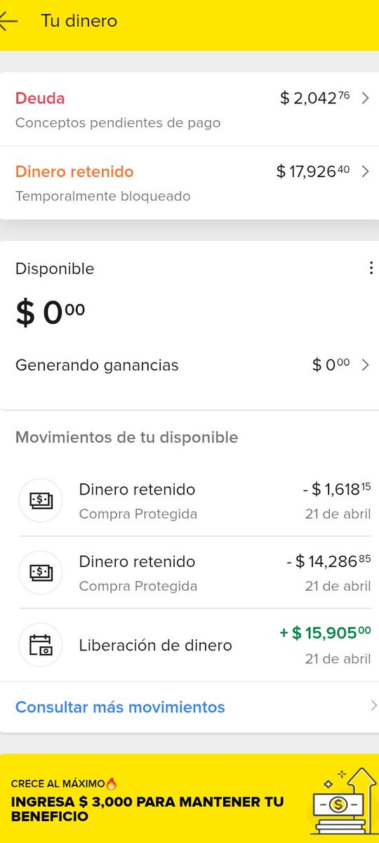 yobal_ivan's tweet photo. @CondusefMX Hola condusef @MercadoPagoMex me tiene dinero retenido desde el 15 de abril y no me quiere resolver y los descarados quieren seguir cobrandome el crédito no se conforman https://t.co/4Po7Hfs7G2