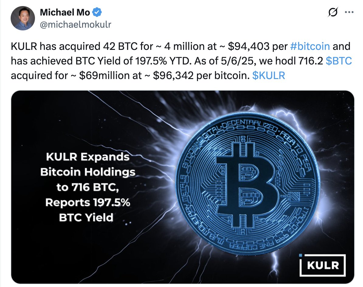 BitcoinMagazine's tweet image. JUST IN: Public company KULR buys $4 million #Bitcoin