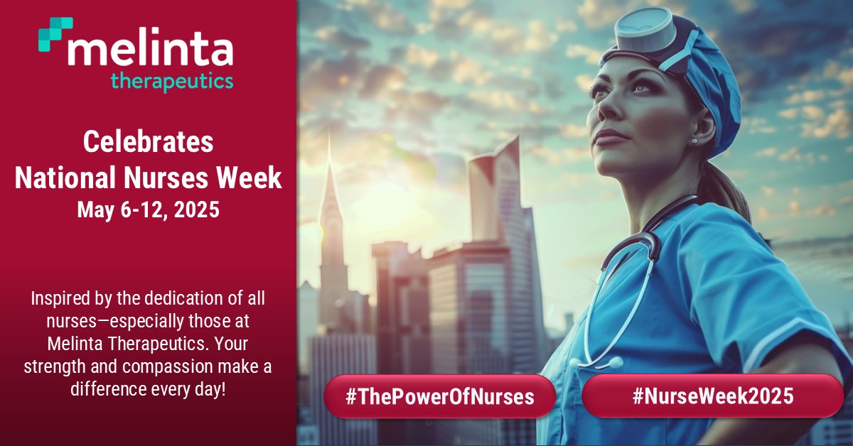 Melinta Therapeutics celebrates Nurses Week 2025, honoring nurses' vital contributions. This year's theme, “The Power of Nurses”, highlights their essential role in healthcare. Your dedication and strength inspire us all!

#NurseWeek2025 #HealthcareHeroes