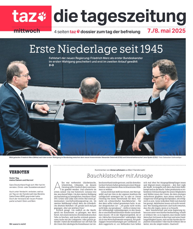 #tazeins zum Fehlstart von Friedrich Merz <a href="/tazgezwitscher/">taz</a>