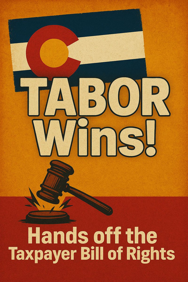 RichardsonHD56's tweet image. One VICTORY for Colorado taxpayers!

House Joint Resolution 1023 — the outrageous plan to SUE and dismantle TABOR at YOUR expense — is officially dead.  It will not be considered in the House and will die on the calendar.

We fought back. We won this battle. And the war to defend…