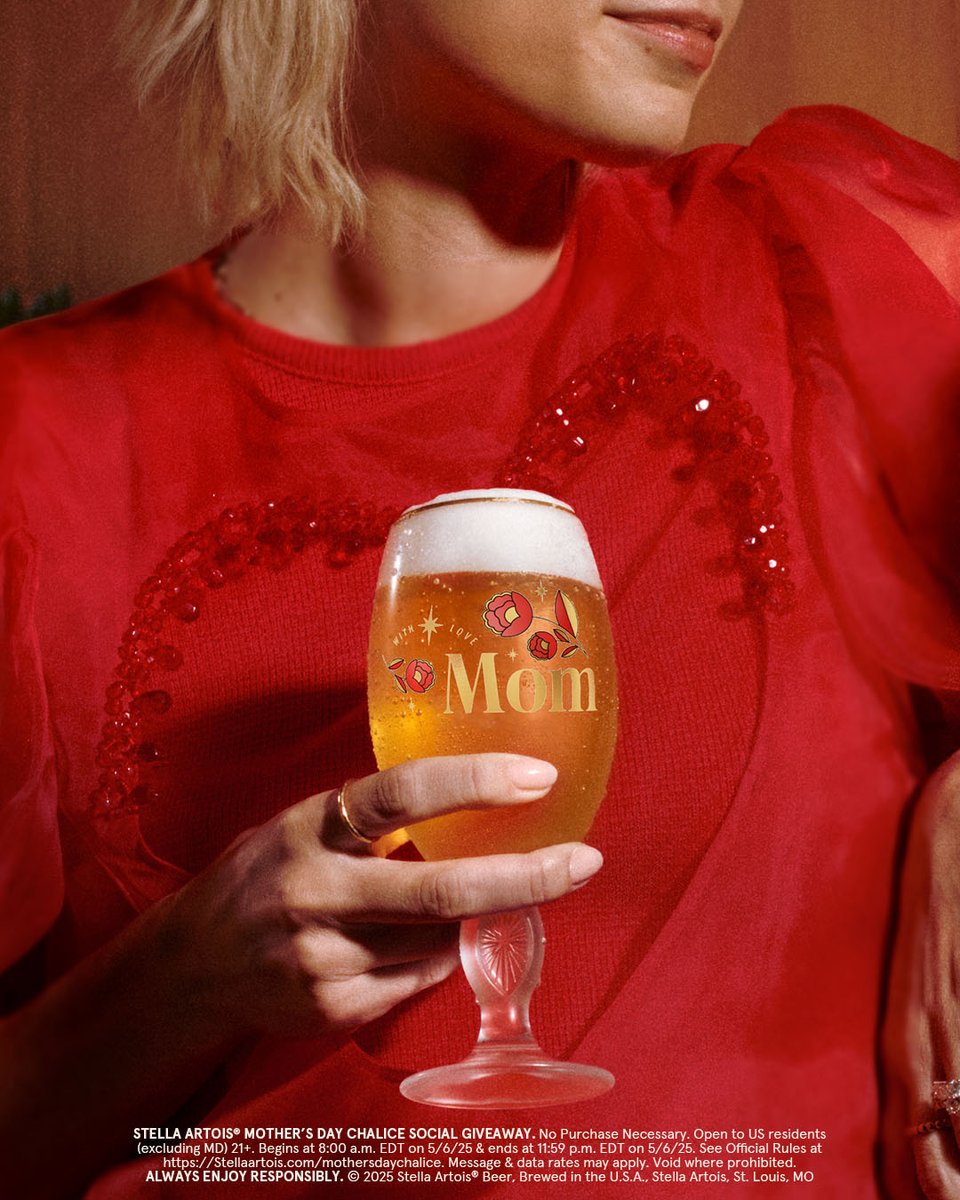 StellaArtois's tweet image. Still need a gift for Mother’s Day? Follow this page and comment #Sweepstakes below to enter for a chance to win her this Mother’s Day chalice.