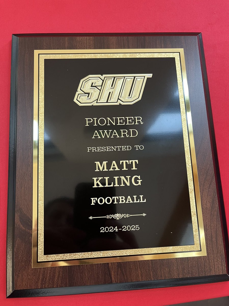 Matt Gardner (@coachgardner_) on Twitter photo Congrats to <a href="/matt_kling/">Matt Kling</a> <a href="/SHU__Football/">Sacred Heart Football</a> <a href="/ShuSpecialists/">SHU Specialists</a> on winning this years PIONEER AWARD Congrats to <a href="/matt_kling/">Matt Kling</a> <a href="/SHU__Football/">Sacred Heart Football</a> <a href="/ShuSpecialists/">SHU Specialists</a> on winning this years PIONEER AWARD