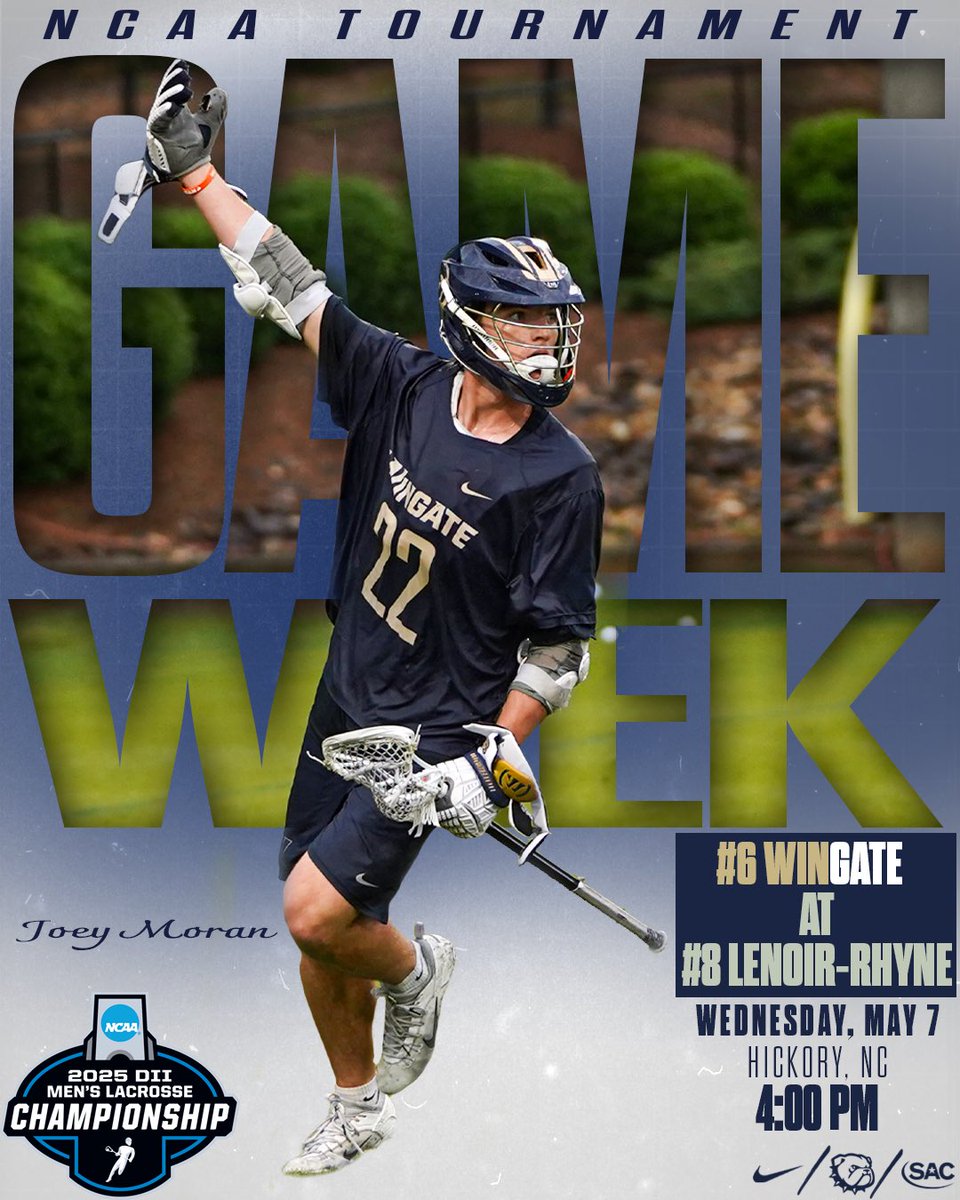 Wingate Bulldogs (@wu_bulldogs) on Twitter photo ONE. DAY. AWAY.Β
#6 <a href="/WingateLacrosse/">Wingate Lacrosse</a> heads to Hickory Wednesday to face #8 Lenoir-Rhyne in the NCAA Tourney opener at 4 PM!
#OneDog ONE. DAY. AWAY.Β
#6 <a href="/WingateLacrosse/">Wingate Lacrosse</a> heads to Hickory Wednesday to face #8 Lenoir-Rhyne in the NCAA Tourney opener at 4 PM!
#OneDog