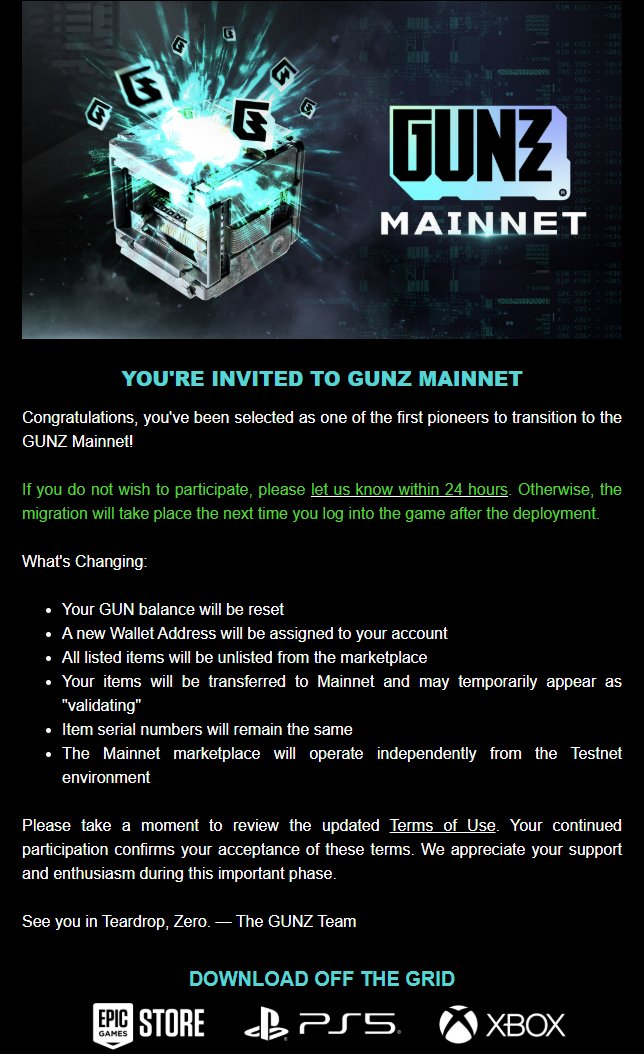Just got my invite to the #Gunzilla Mainnet 🔥🔥

#OffTheGrid #Web3Gaming #NFT #AVAX