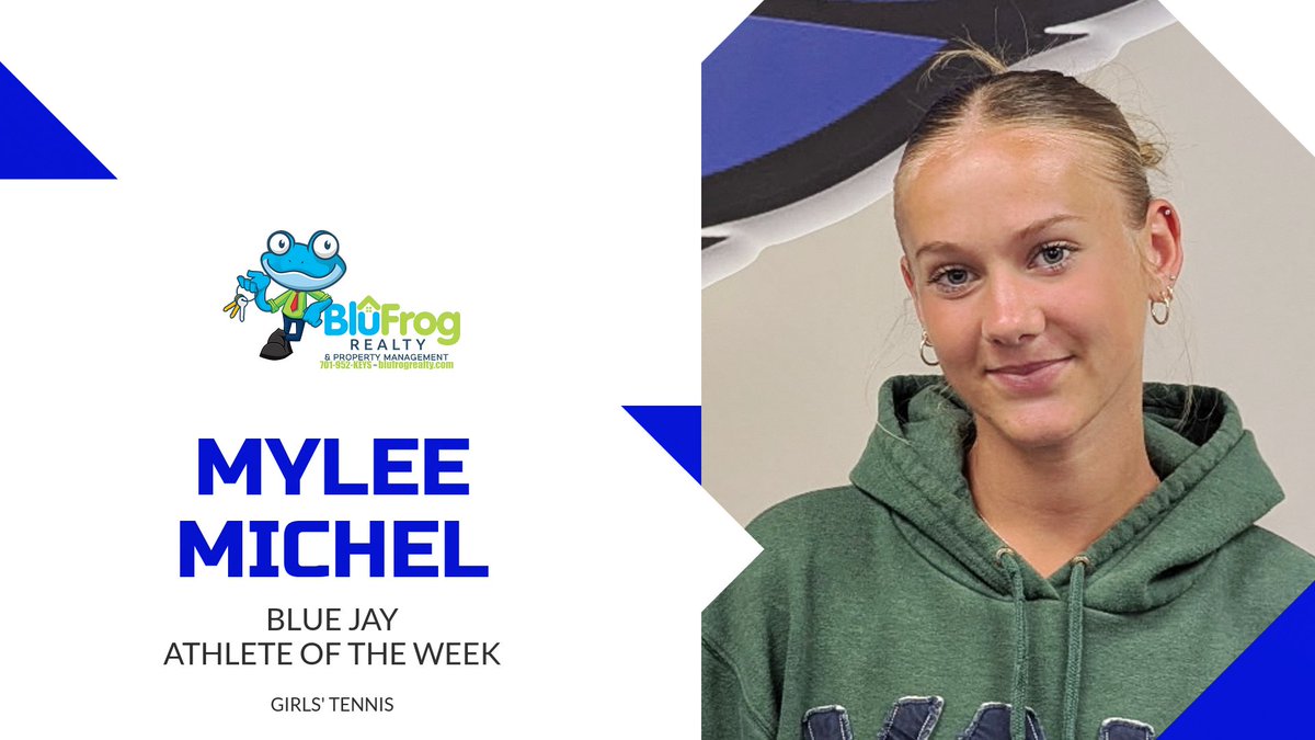 Congrats to Mylee Michel, BluFrog AOW! She went 4-4 last week including going 2-0 vs. Bismarck to help the Blue Jays win their second dual of the year 5-4.