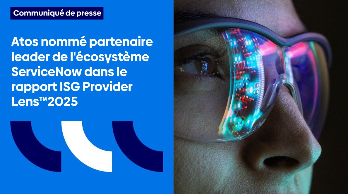 Atos a été reconnu comme partenaire leader de l'écosystème ServiceNow en Europe en Asie-Pacifique et au Japon, et leader de l’innovation sur la plateforme ServiceNow en Europe dans le rapport ISG Provider Lens™2025 ! 🎉
spr.ly/6010NBwGu <a href="/ISG_News/">ISG</a>