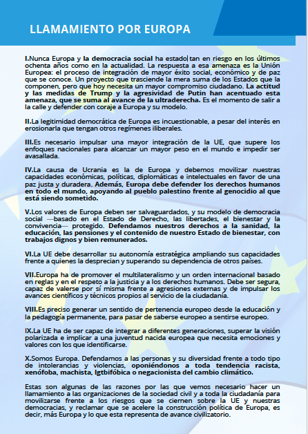 🇪🇺 📆 11 de mayo
📍12:00h, Callao. Madrid
📃 porunaeuropasocialydemocratica.es/wp-content/upl… 
#PorEuropa #DíaDeEuropa #europeday2025 

✍🏻 Formulario de adhesión
porunaeuropasocialydemocratica.es