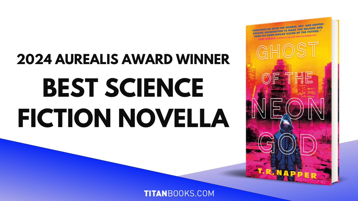 A HUGE congratulations to T.R. Napper (<a href="/TheEscherMan/">T. R. Napper</a>) on his Aurealis Award win for GHOST OF THE NEON GOD as Best Science Fiction Novella! So well deserved 🧡🩷