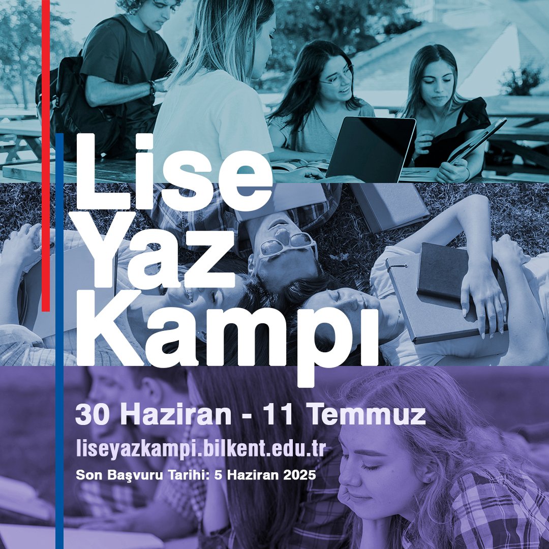 Bilkent Yaz Kampı'25 Başvuruları Açıldı!
📌 9., 10. ve 11. sınıfları tamamlamış lise öğrencileri katılabilir!
📅 30 Haziran-11 Temmuz tarihleri arasında akademik gelişim, kültürel etkinlikler ve sportif aktiviteler seni bekliyor!
🕔 Son başvuru: 5 Haziran
liseyazkampi.bilkent.edu.tr