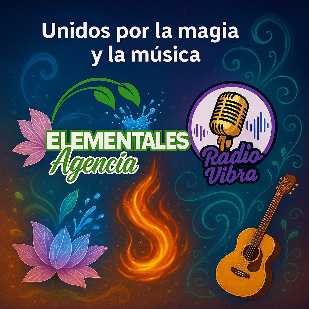 ✨ ¡La magia y la música ahora son una sola!
Nos unimos con <a href="/RadiovibraF/">Radiovibrafm</a> para llevarte eventos, energía y buena vibra 🎶🌿🔥
¡Prepárate para sentir el poder elemental en cada nota! 💚🎧

#AgenciaElementales #RadioVibra #MagiaYMúsica