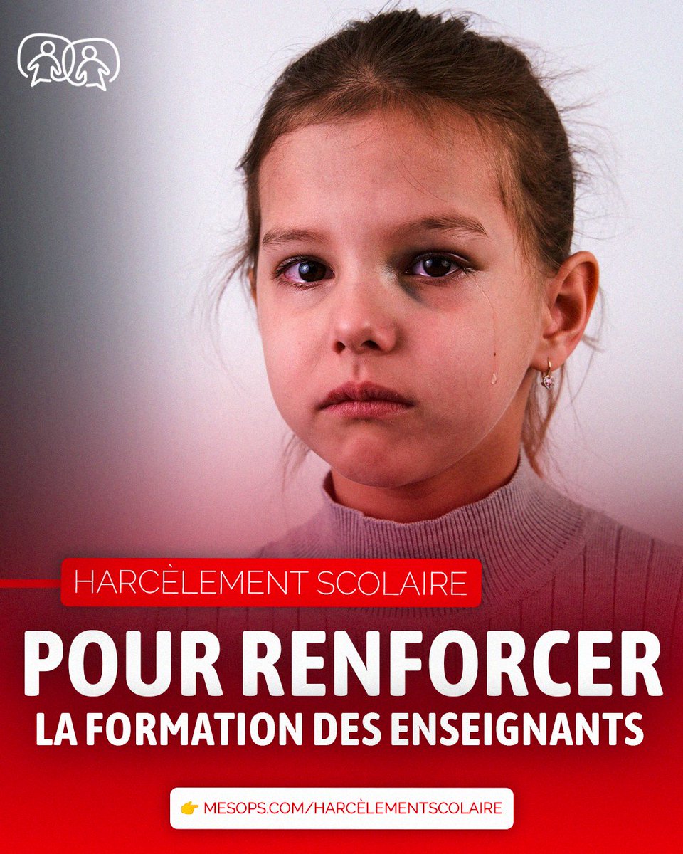 Renforcer la formation des enseignants pour détecter et stopper le harcèlement scolaire 🧑‍🏫

C’est la demande de l’auteur de cette pétition, pour mieux protéger les élèves et éviter les drames💔

Signez la pétition
➡️ mesops.com/harcèlementsco…✍️

#HarcèlementScolaire