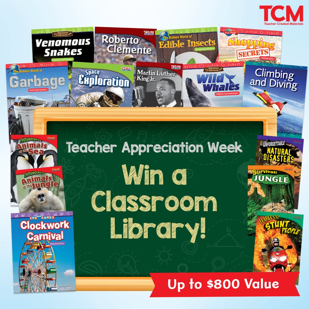 Teachers, you change lives—and it’s time to celebrate YOU! Enter to win a Classroom Bookroom Collection valued up to $800. 🎁👉 hubs.ly/Q03lbYS70 The giveaway is open through May 9 at 11:59 PM PT.

#TCMCares #ThankATeacher #TeacherAppreciationWeek #TeacherAppreciation