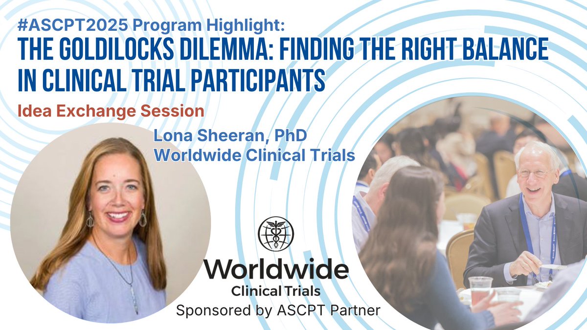 ASCPT Partner @WorldwideTrials is facilitating an innovative Idea Exchange at #ASCPT2025! bit.ly/3EJ4p81