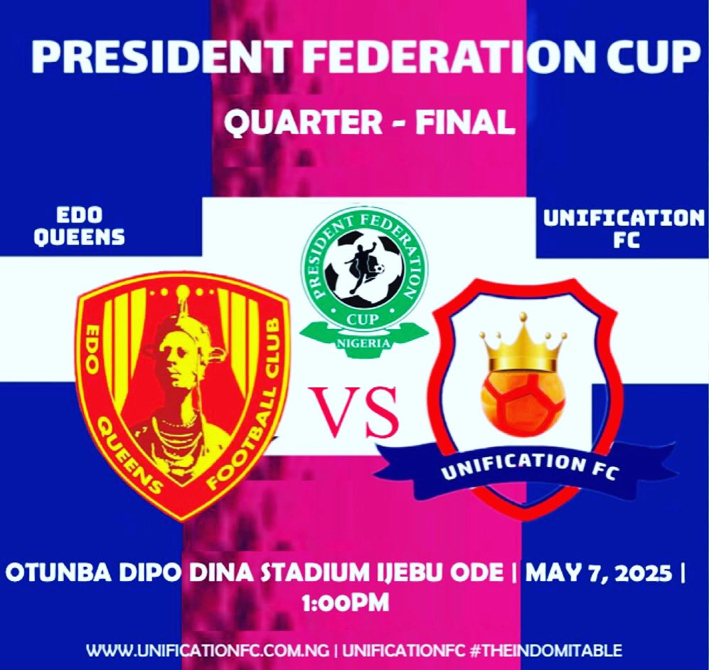 UP NEXT: PRESIDENT FEDERATION CUP QUARTER FINAL MATCH 

#unificationfc #ufctalents