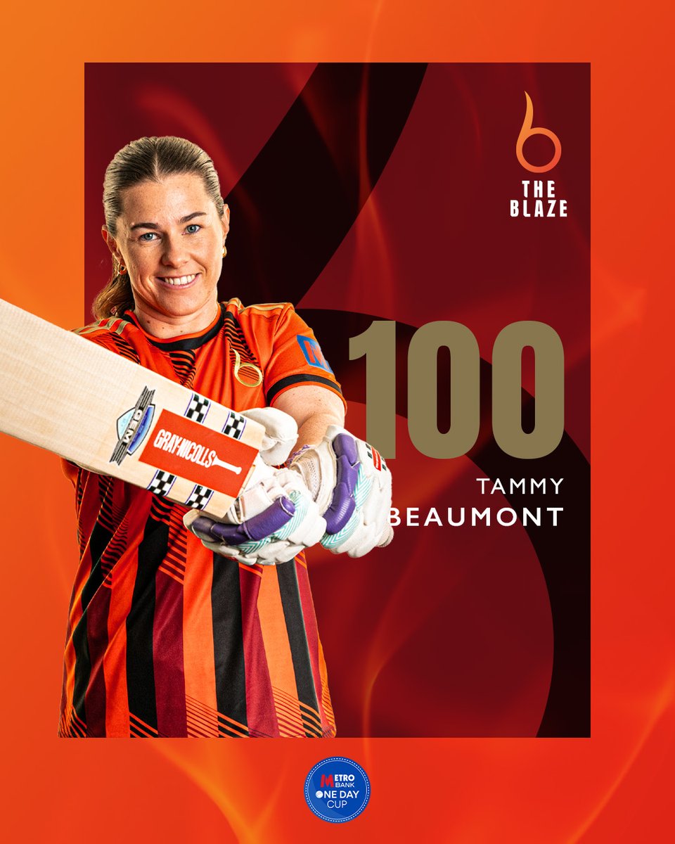 TheBlazeCricket's tweet photo. BACK-TO-BACK 🙌

Tammy Beaumont brings up her second Blaze century in as many matches, what a player she is 🔥👏

The Blaze need 19 runs to win!

#FiredUp https://t.co/iXA1fg5day