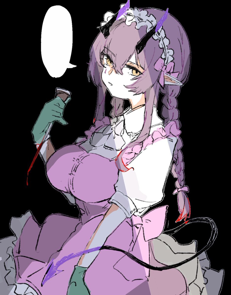 ゴム手袋して掃除熱心なメイドさん