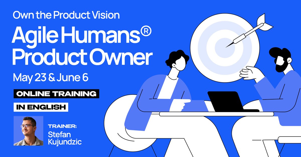 Agile Humans® (@agilehumans) on Twitter photo Last moment to attend Certified Agile Humans® Product Owner Training in English! ⏰
🗓️ May 23 & June 6 | 🕘 9 AM–5 PM (CET) | 📍Online via Zoom
✅Understand Scrum roles, events & principles
✅Hands-on techniques
✅Get certified at Agile Humans®
Register at team@agilehumans.city👉 Last moment to attend Certified Agile Humans® Product Owner Training in English! ⏰
🗓️ May 23 & June 6 | 🕘 9 AM–5 PM (CET) | 📍Online via Zoom
✅Understand Scrum roles, events & principles
✅Hands-on techniques
✅Get certified at Agile Humans®
Register at team@agilehumans.city👉