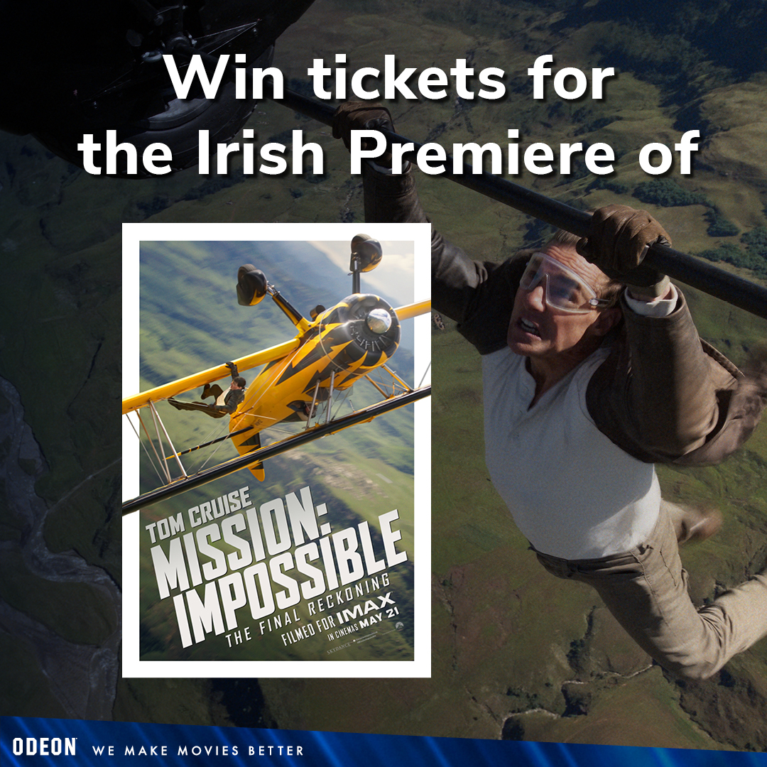 ODEONcinemasIRE's tweet photo. Mission: Impossible – The Final Reckoning is coming soon to ODEON 🎬

We’re giving you the chance to WIN* tickets to the Irish Premiere.
To enter, repost and tag a friend to join the mission. 

Open to ROI residents only. #MissionImpossible
*T&amp;Cs apply - https://t.co/6JxoQiqSTQ https://t.co/zDSV76oY4O